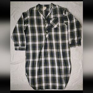 Men's Plaid Shirt Night Gown